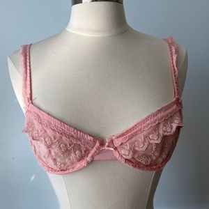 Pink Lace Unlined bra Bralette 34B